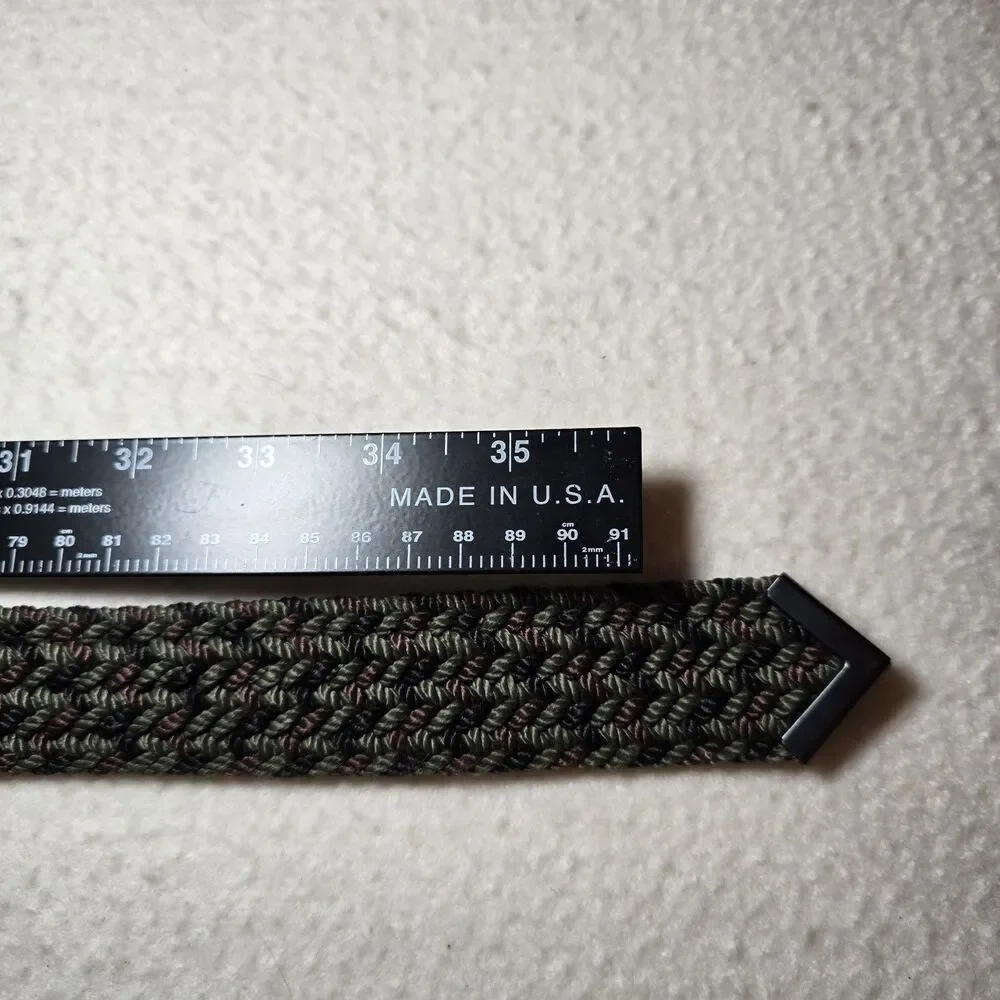 Unisex Black Green Purple Woven Braided Cabelas Adjustable Belt